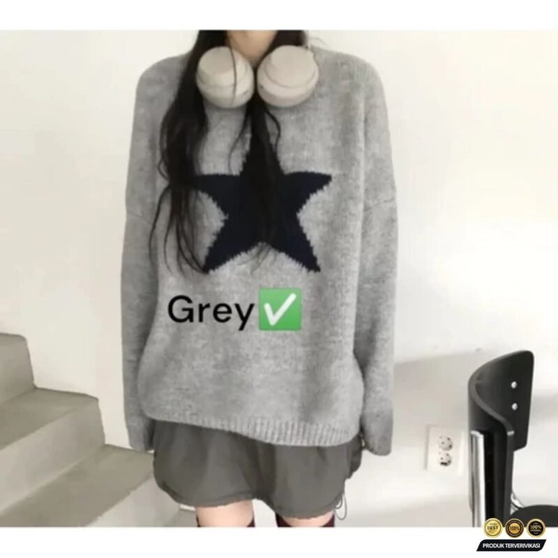 KNITE SWEATER WANITA KOREAN OVERSIZE PREMIUM GAYA ELEGAN - Gambar 5