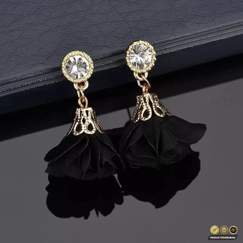 Anting Kain Bunga Rose