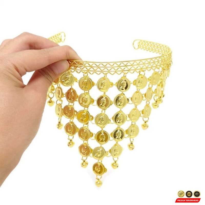Bando Belly Dance Wanita Aksesoris Kepala Koin - Gambar 4
