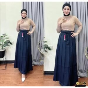 Rok Plisket Wanita Bahan Semiwoll