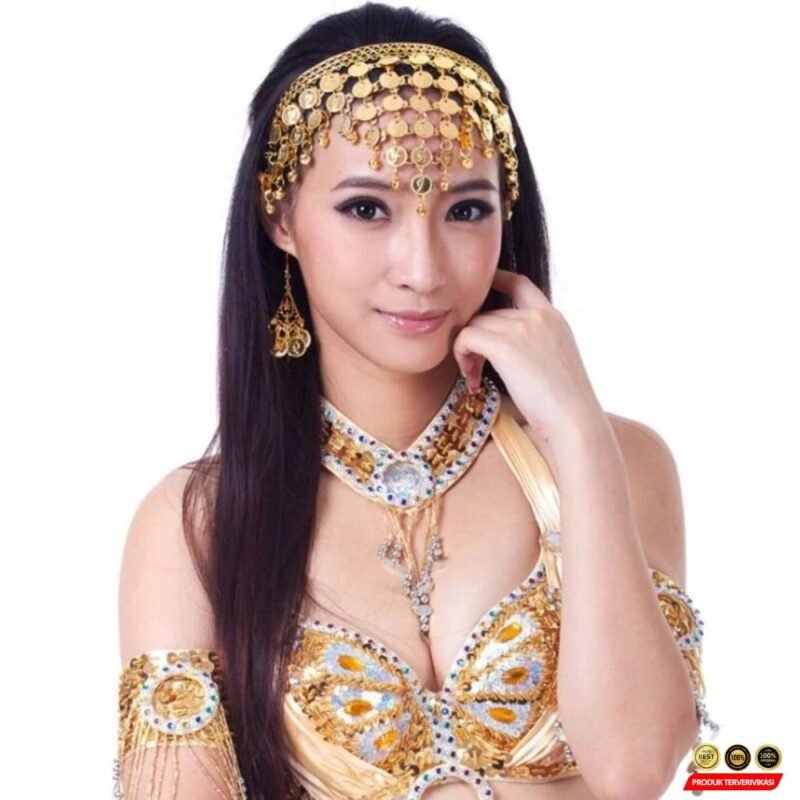 Bando Belly Dance Wanita Aksesoris Kepala Koin - Gambar 5