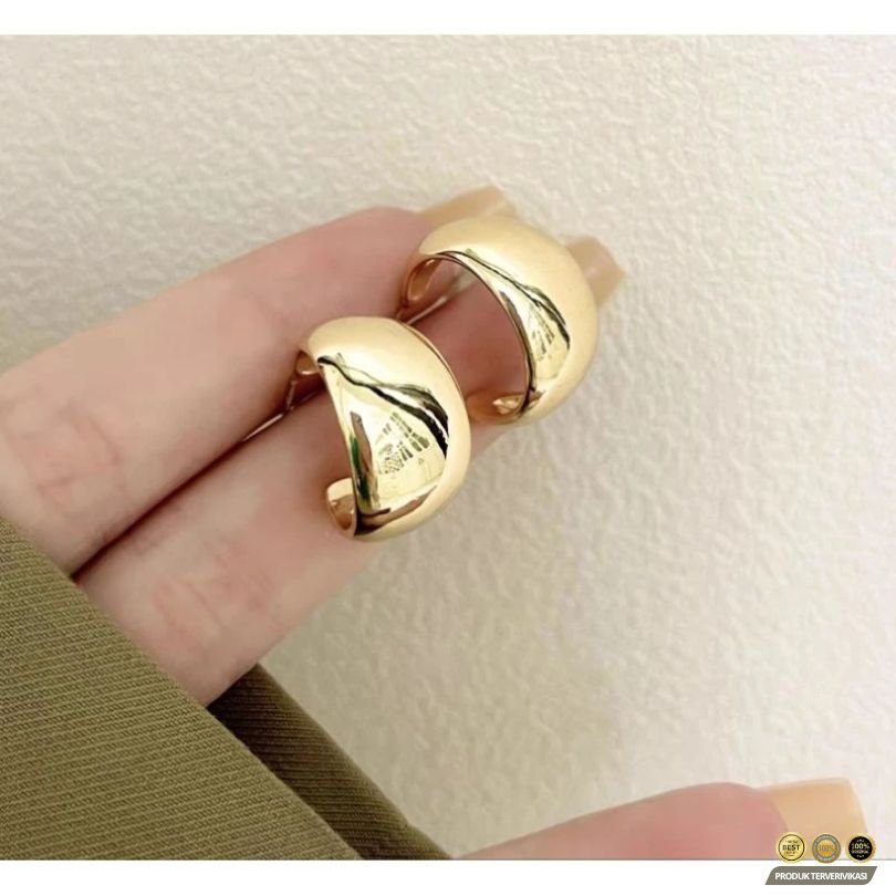 Anting Emas Bulat Polos A05