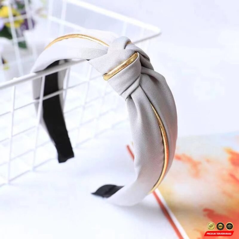 Bando Wanita Serut Simpul Model Fashion Korea Kekinian - Gambar 2