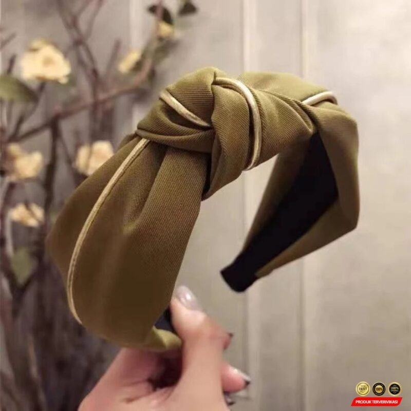 Bando Wanita Serut Simpul Model Fashion Korea Kekinian - Gambar 6