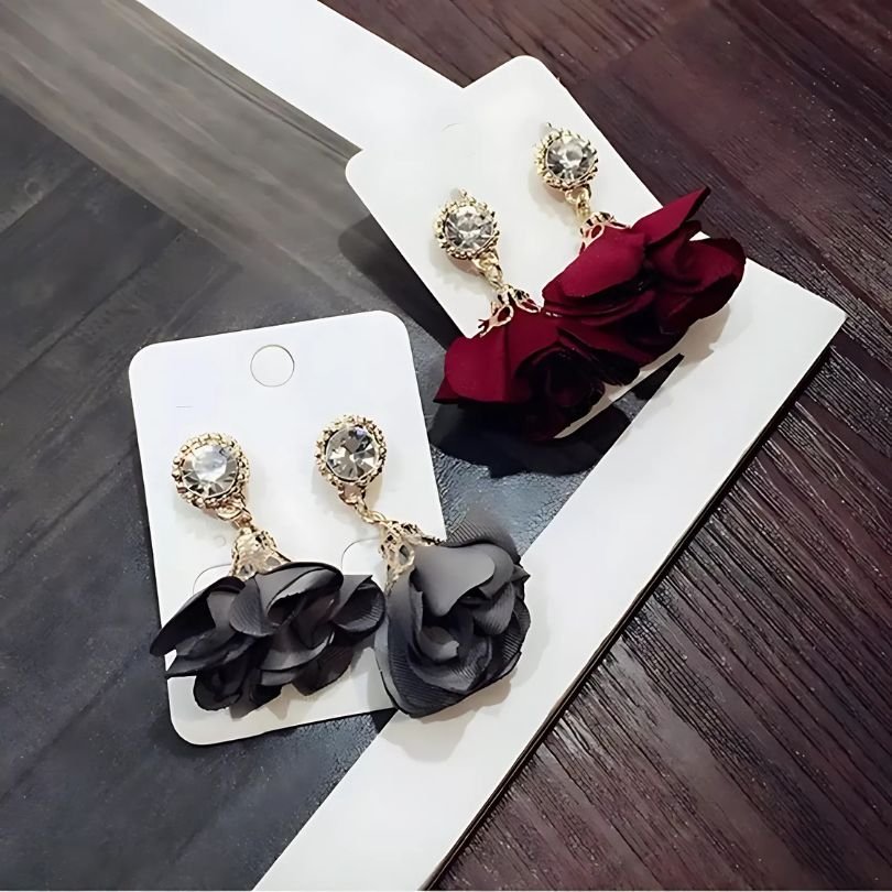 Anting Kain Bunga Rose