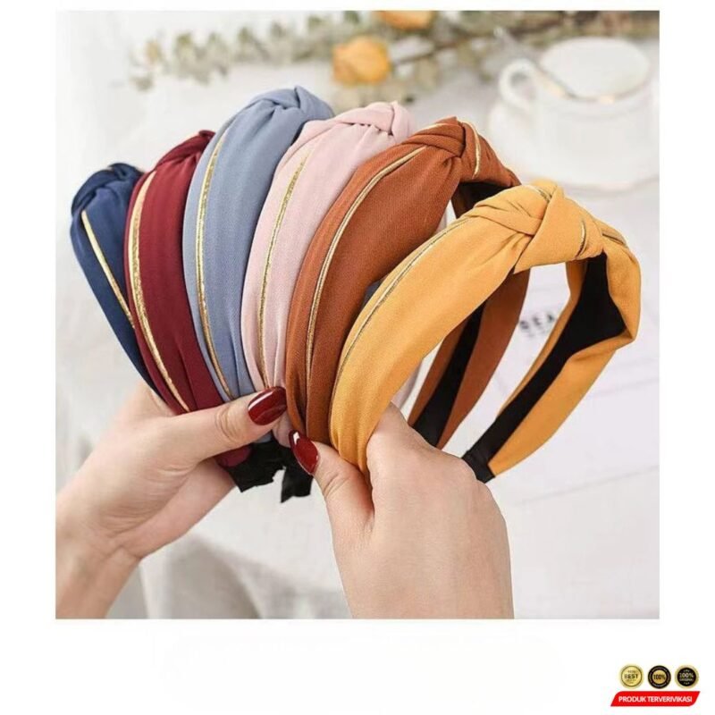 Bando Wanita Serut Simpul Model Fashion Korea Kekinian - Gambar 8